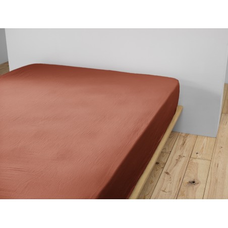 Drap housse en gaze de coton - Collection Gaïa