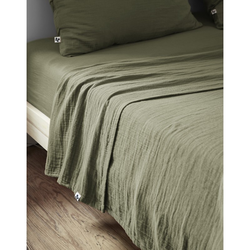Drap plat en gaze de coton - Collection Gaïa
