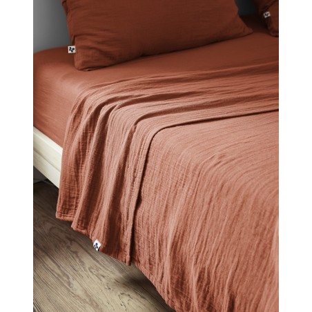 Drap plat en gaze de coton - Collection Gaïa
