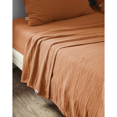 Drap plat en gaze de coton - Collection Gaïa