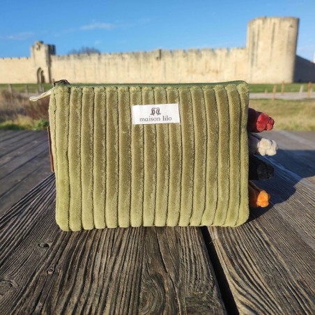 Pochette en velours côtelé