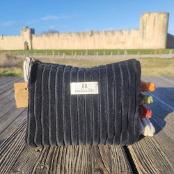 Pochette en velours côtelé