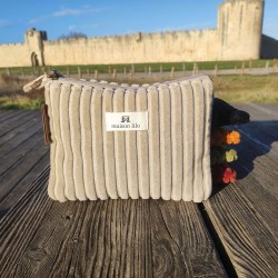 Pochette en velours côtelé