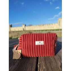 Trousse de toilette en velours côtelé