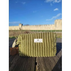 Trousse de toilette en velours côtelé