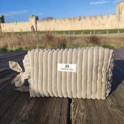 Trousse de toilette en velours côtelé