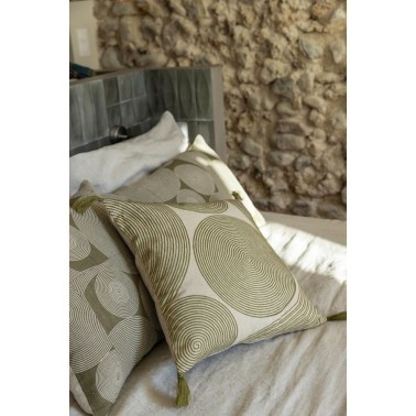 Coussin brodé Tito naturel